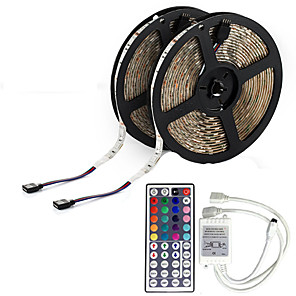 10m (2 * 5m) 3528 600leds impermeabile rgb 44keys telecomando ir flessibile strisce di luce a led