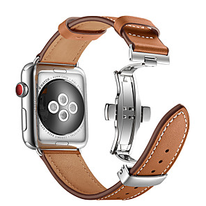 Cinturino per orologio per Apple Watch Series 4/3/2/1 Apple fibbia a farfalla Vera pelle Custodia con cinturino a strappo